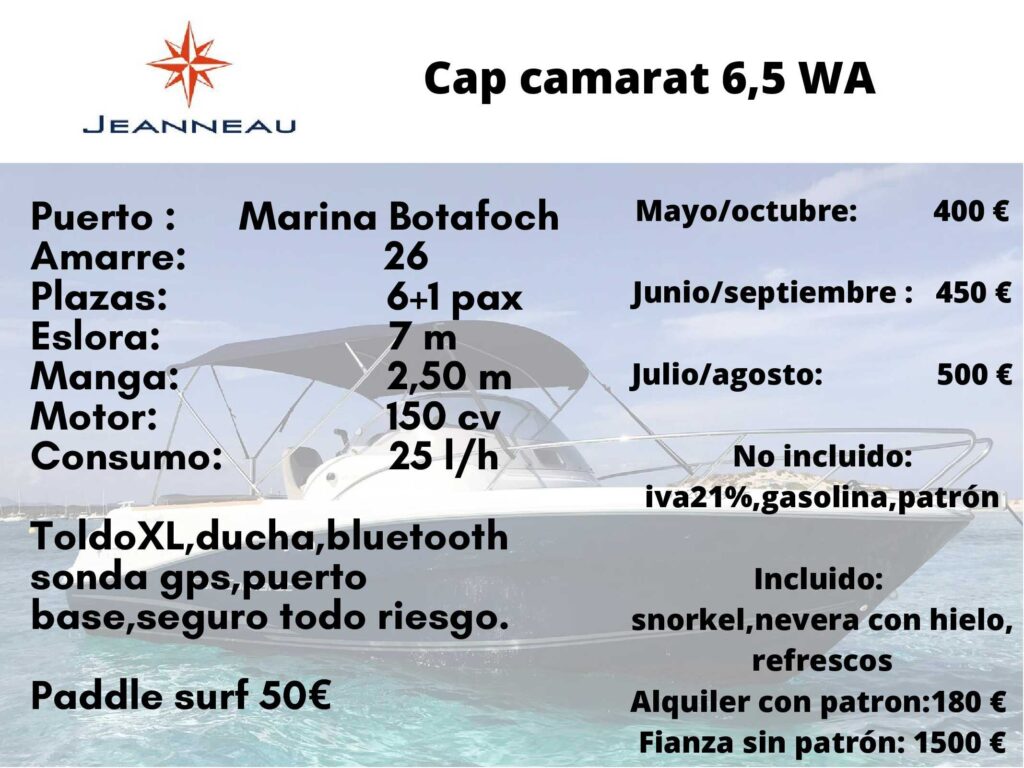 Jeanneau cap camarat 6,5 wa